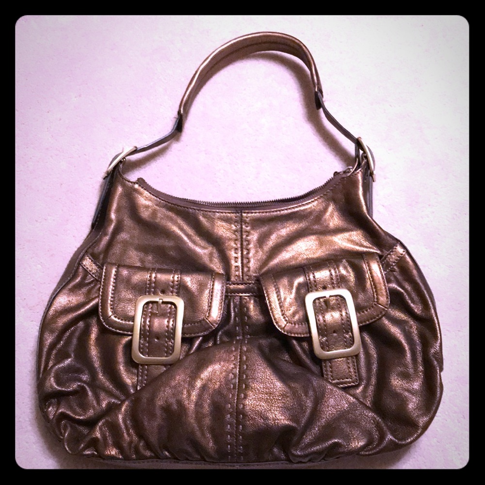 Bronze Leather Cole Haan shoulder bag